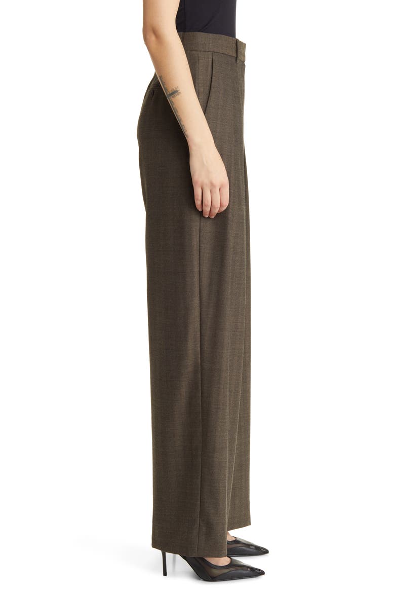 Double Pleat Wool Blend Pants, Alternate, color, BLACK MULTI