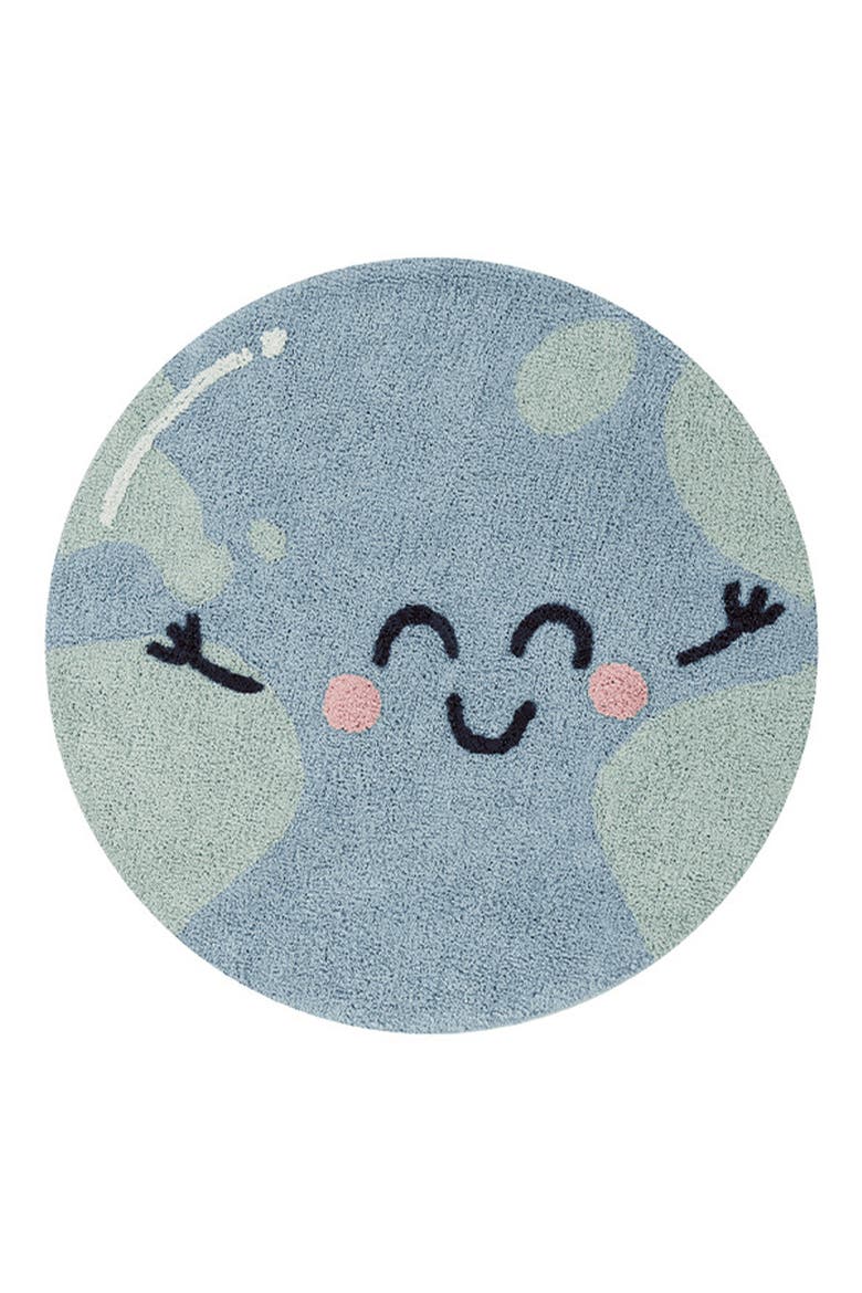 You're My Sunshine Washable Cotton Blend Rug, Main, color, BLUE