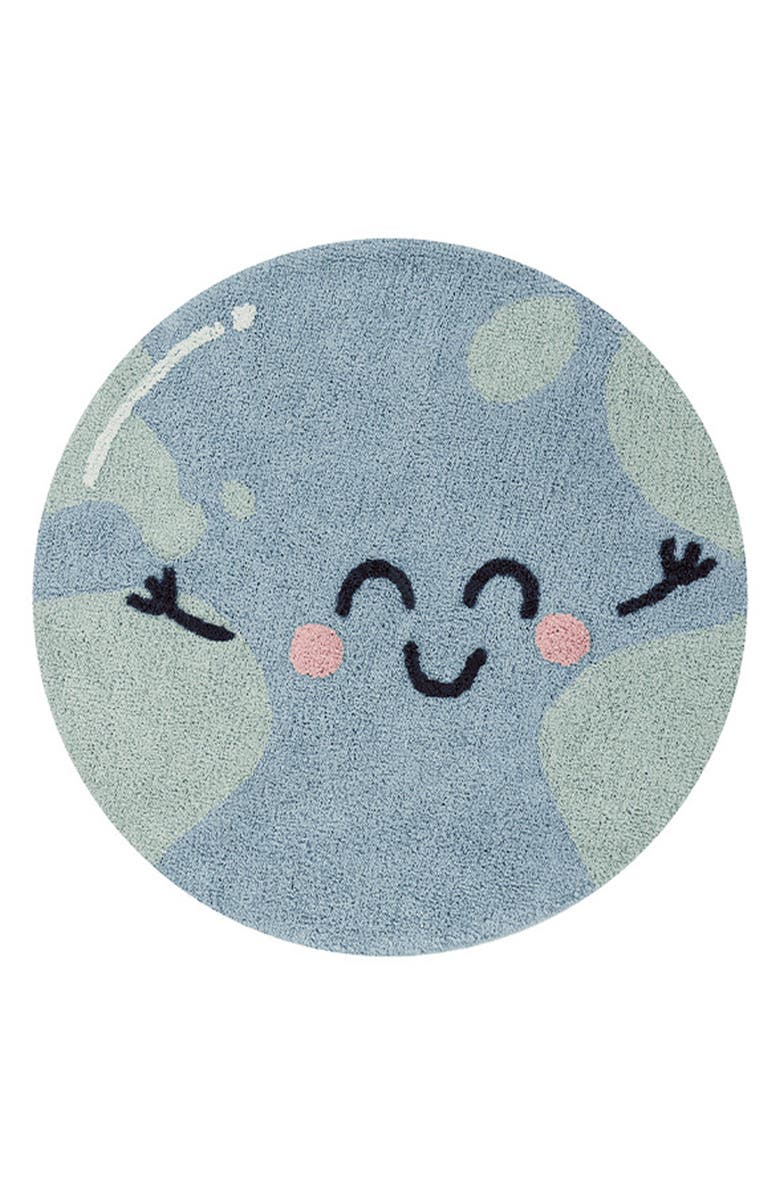 Lorena Canals You're My Sunshine Washable Cotton Blend Rug, Main, color, Blue