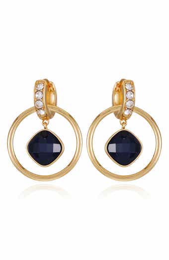 T Tahari Pavé Double Hoop Earrings
