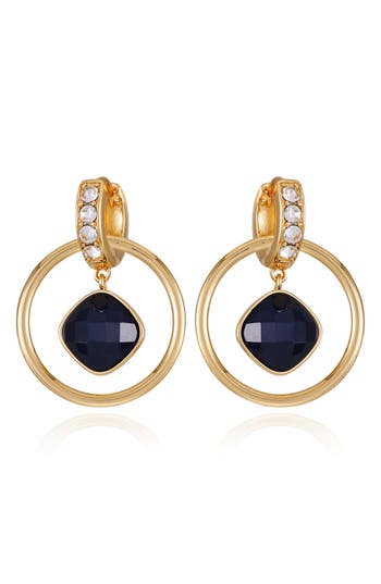 T Tahari Pavé Double Hoop Earrings In Gold