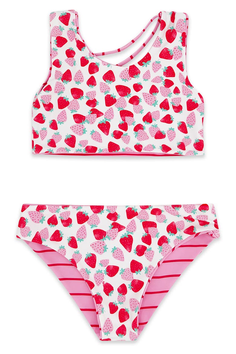 Kids' Summer Sun Reversible Two-Piece Swimsuit, Alternate, color, PINK MULTI