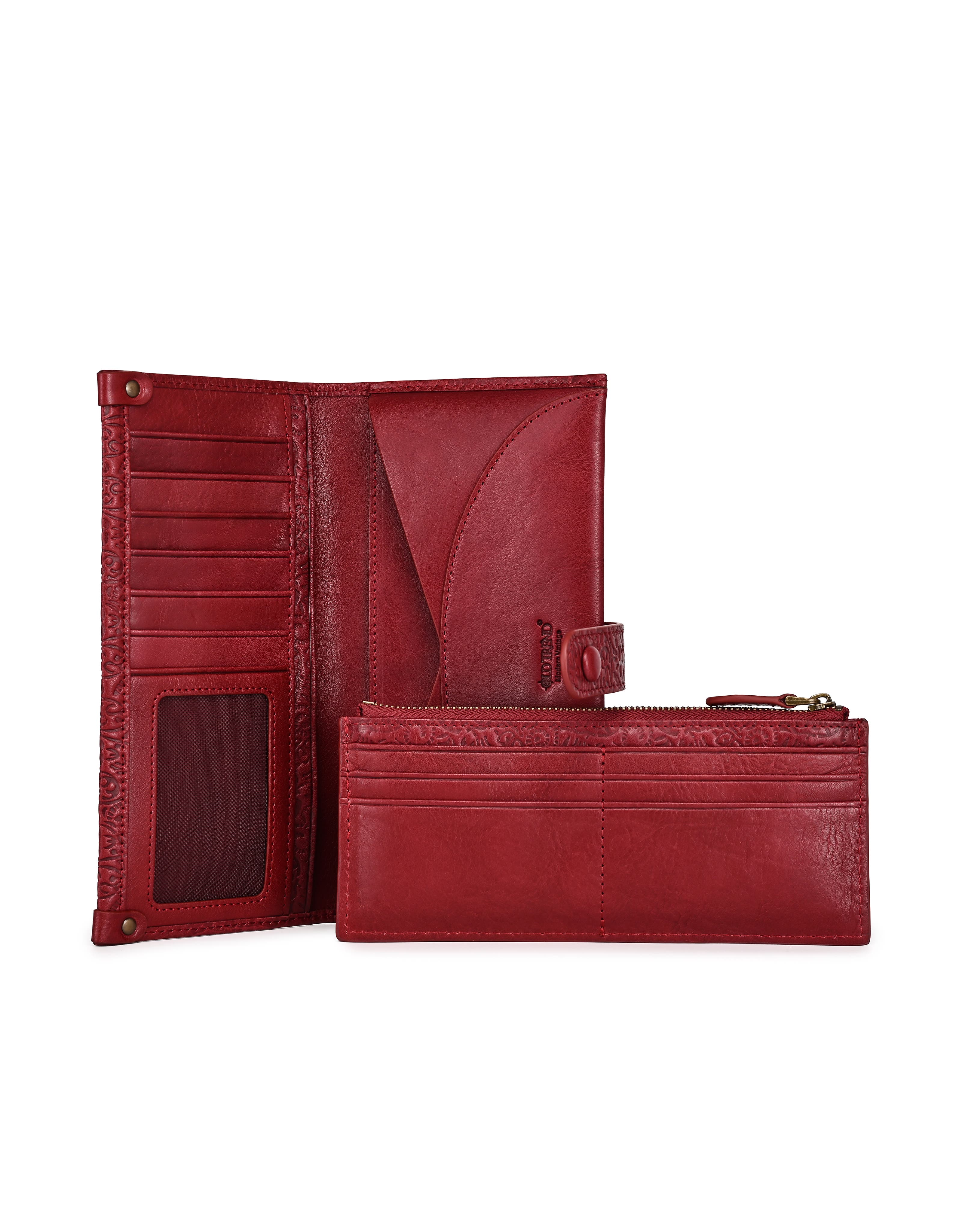 Iris Genuine Leather Modular RFID Wristlet Clutch, Alternate, color, Maroon