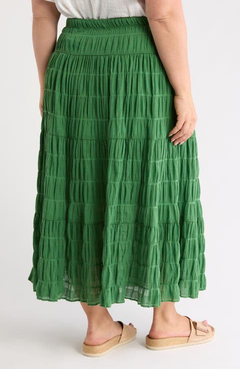 Textured Maxi Skirt (Plus)