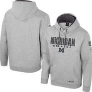 COLOSSEUM Men's Colosseum Heather Gray Michigan Wolverines Oorah OHT Military Appreciation Pullover Hoodie
