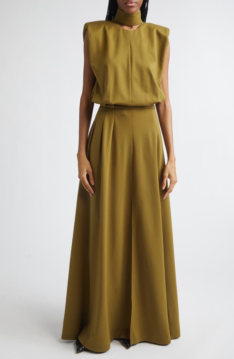 ISRAELLA KOBLA Nadina Cutout Detail Dress, Main, color, Olive Green