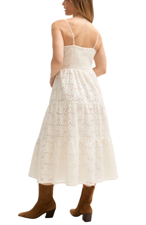 Lily And Lionel Onita Tiered Broderie Anglaise Midi Dress In White