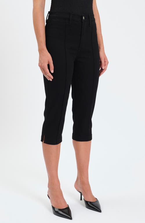 Daze Midtown High Waist Capri Jeans In Ghosted In Black