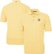 Cutter & Buck Men's Cutter & Buck Gold Pittsburgh Steelers Virtue Eco Pique Stripe Recycled Polo