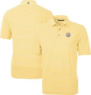 Cutter & Buck Men's Cutter & Buck Gold Pittsburgh Steelers Virtue Eco Pique Stripe Recycled Polo