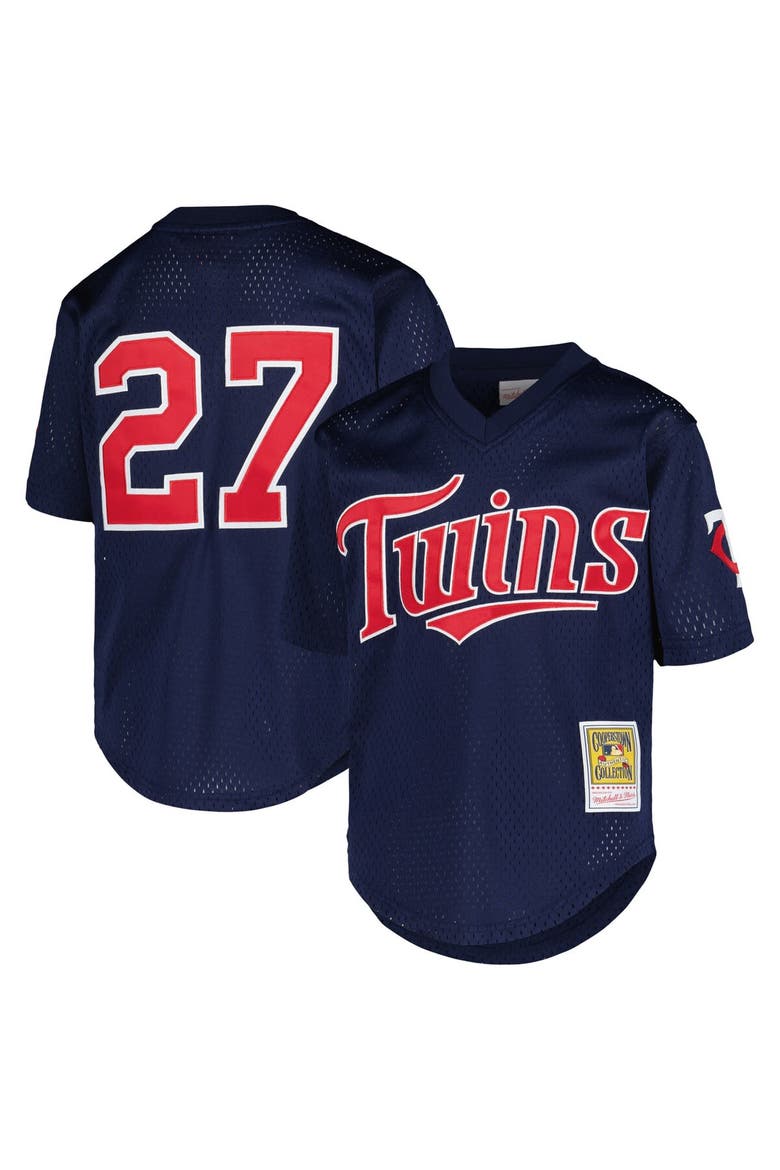 Youth Mitchell & Ness David Ortiz Navy Minnesota Twins Cooperstown Collection Mesh Batting Practice Jersey, Alternate, color, Navy