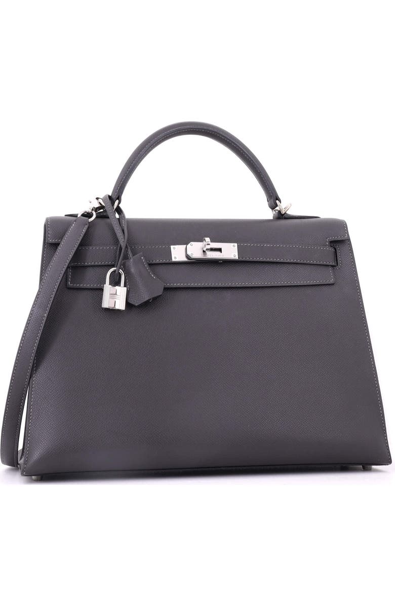 Pre-Owned Hermes Kelly Handbag Grey Epsom with Palladium Hardware 32, Alternate, color, Graphite