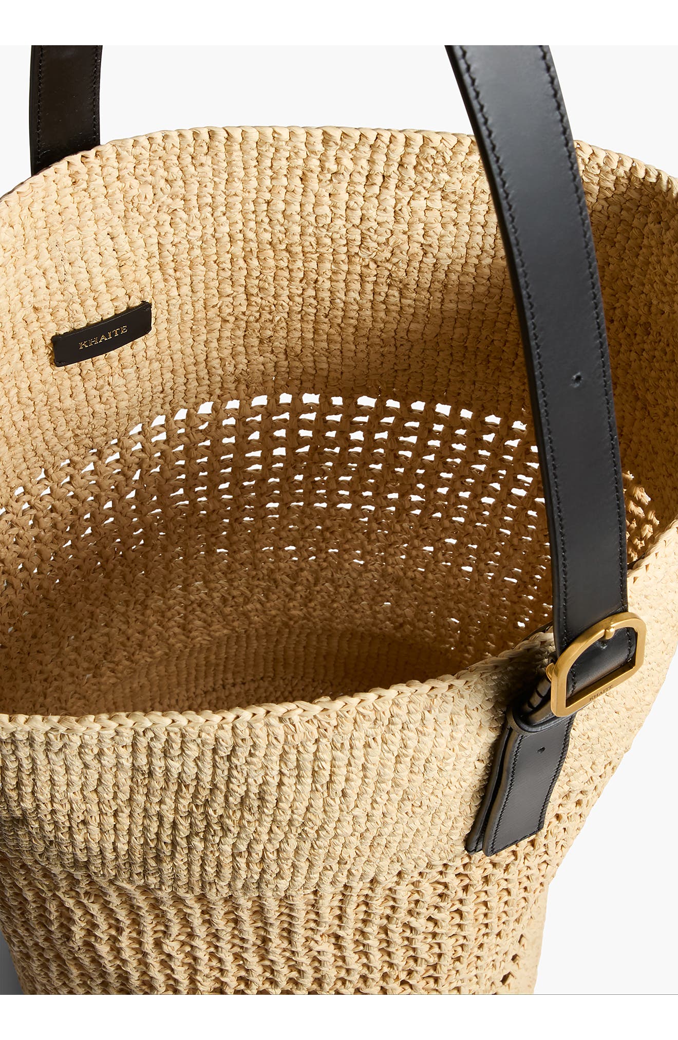 Khaite Billie Raffia Bucket Bag, Alternate, color, 