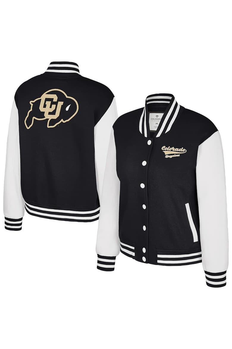 Women's Colosseum Black Colorado Buffaloes French Baguette Full Snap Fleece Jacket, Main, color, Black