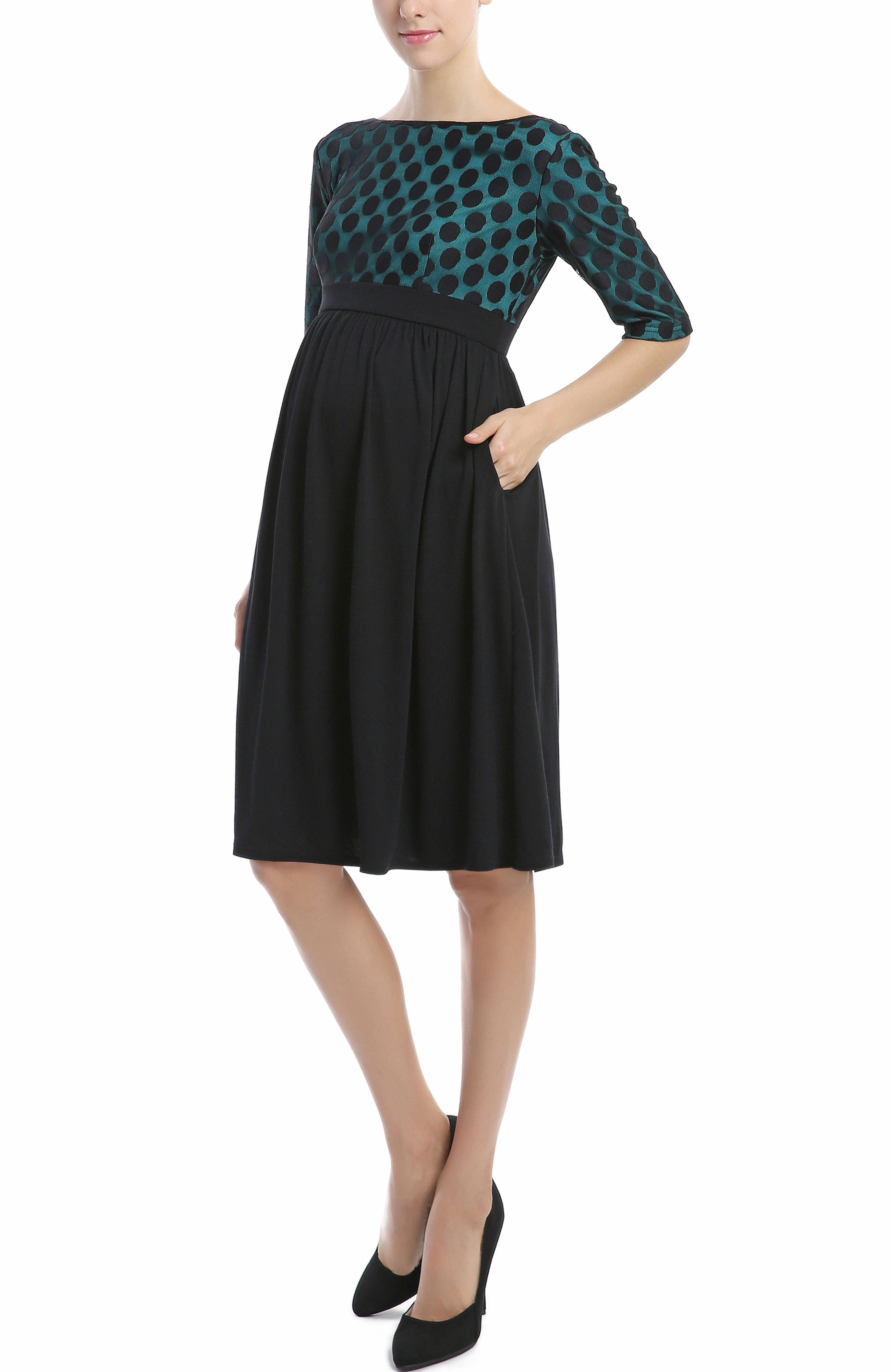 Milena Polka Dot Maternity Dress - image 2