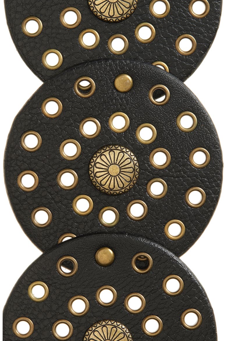 Circle Grommet Belt, Alternate, color, BLACK