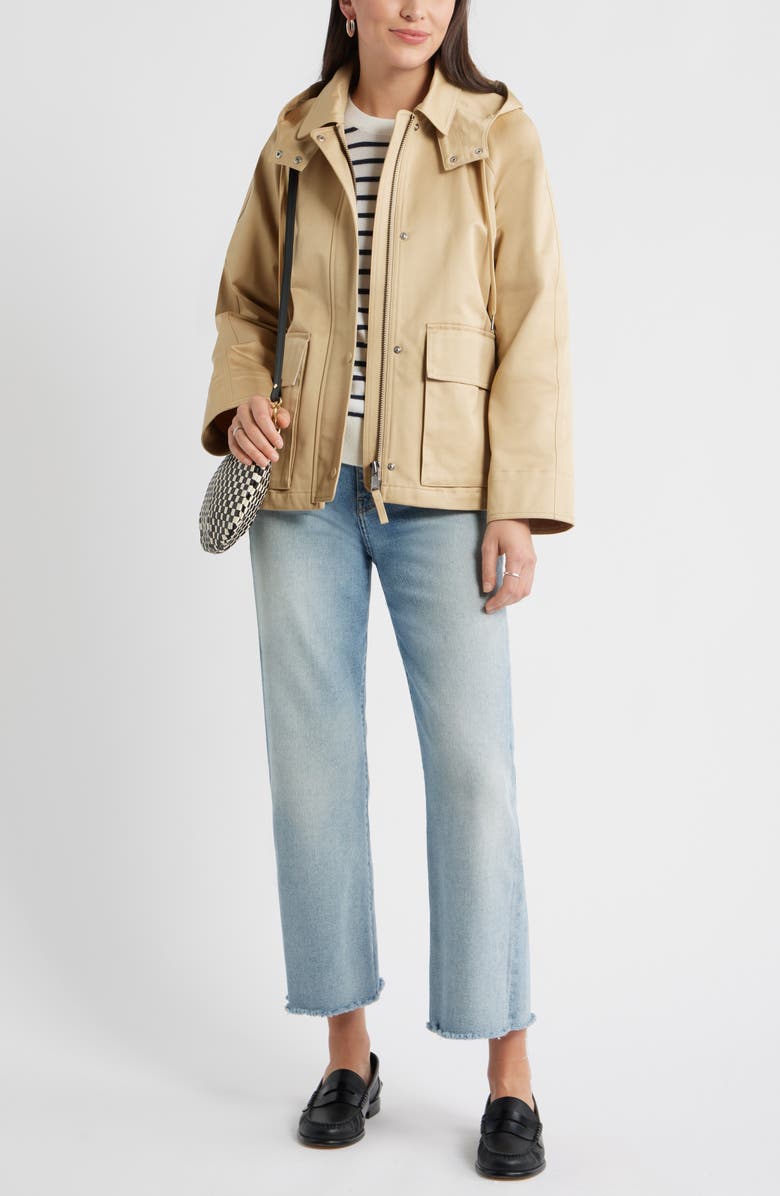 Caslon<sup>®</sup> Cotton Parka with Removable Hood, Alternate, color, Tan Shore