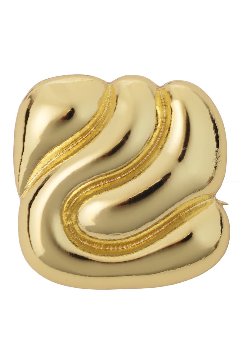 Square Swirl Brooch, Main, color, GOLD