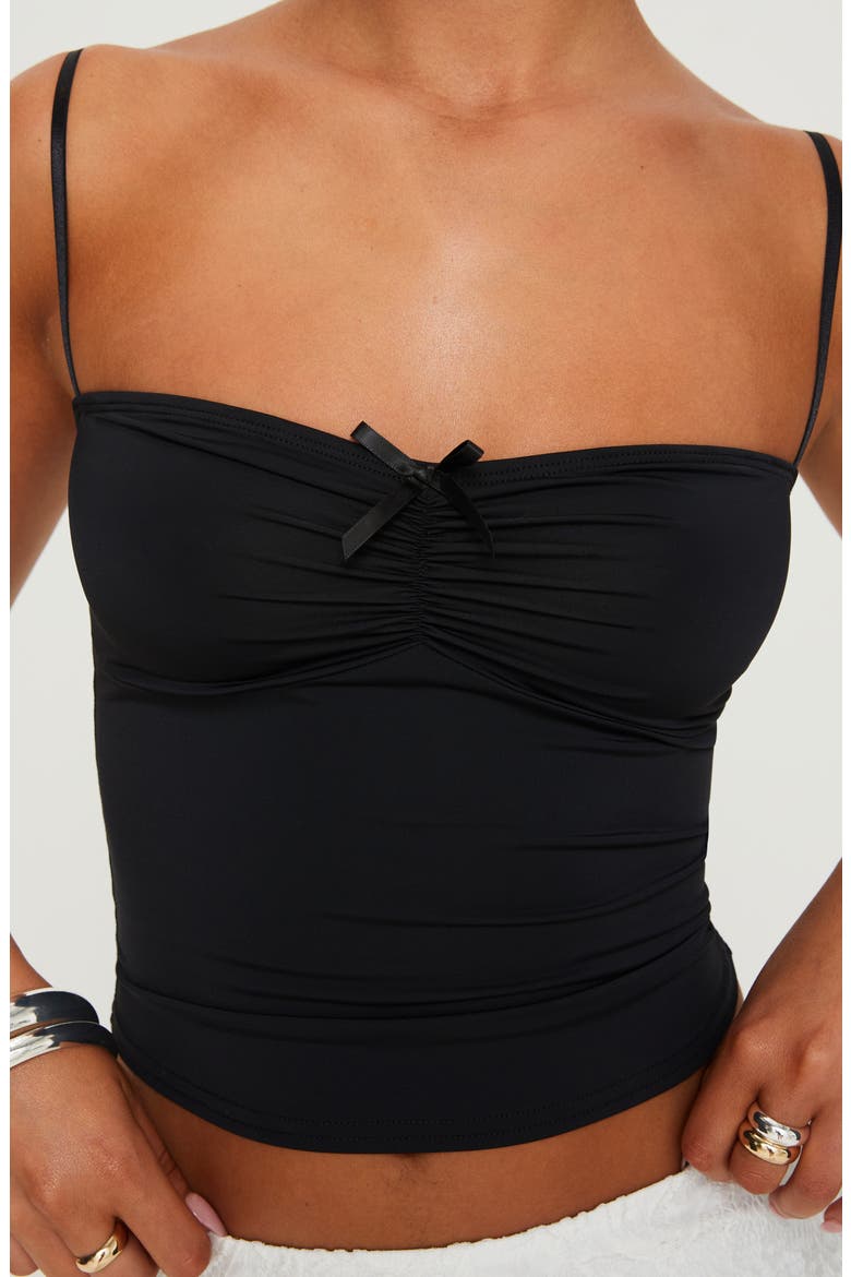 Vihaan Ruched Crop Camisole, Alternate, color, BLACK