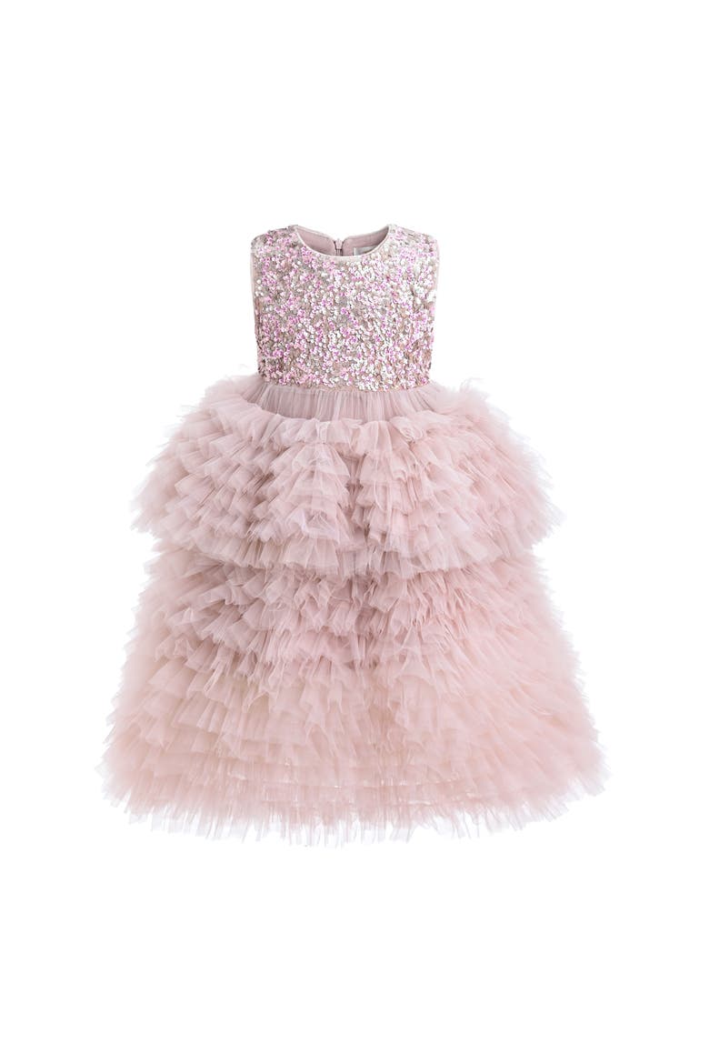 Sparkle Tiered Tulle Dress, Main, color, Pink