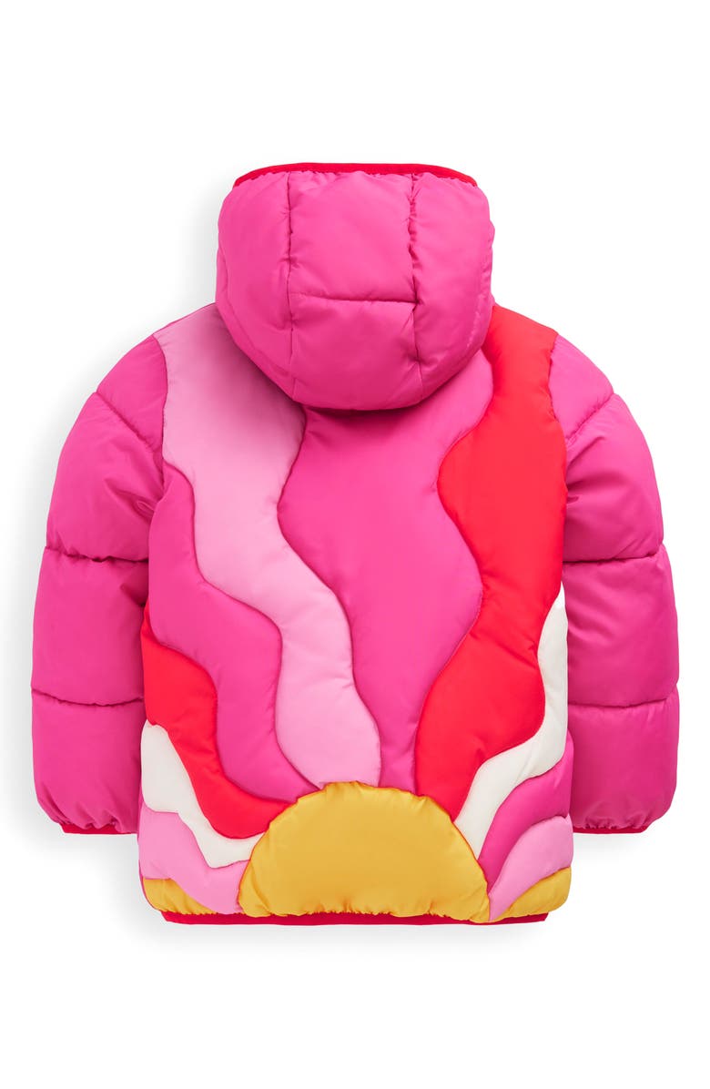 Mini Boden Kids' Wow Quilted Puffer Coat, Alternate, color, Pink Sun Wave