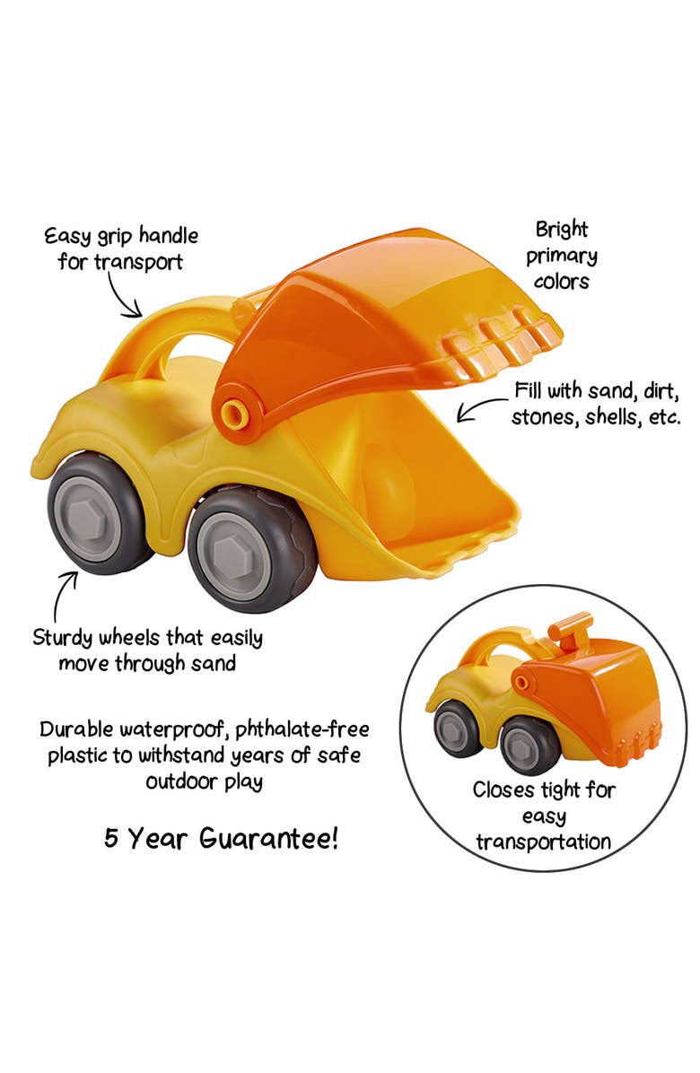 HABA Sand Play Shovel Excavator, Ultimate Beach Toys for Toddlers Age 18 Months+ Toy Trucks, Construction Toys & Sand Box Toys, Alternate, color, Orange Multi