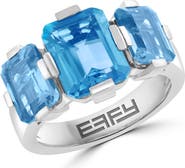EFFY Sterling Silver Blue Topaz Three-Stone Ring