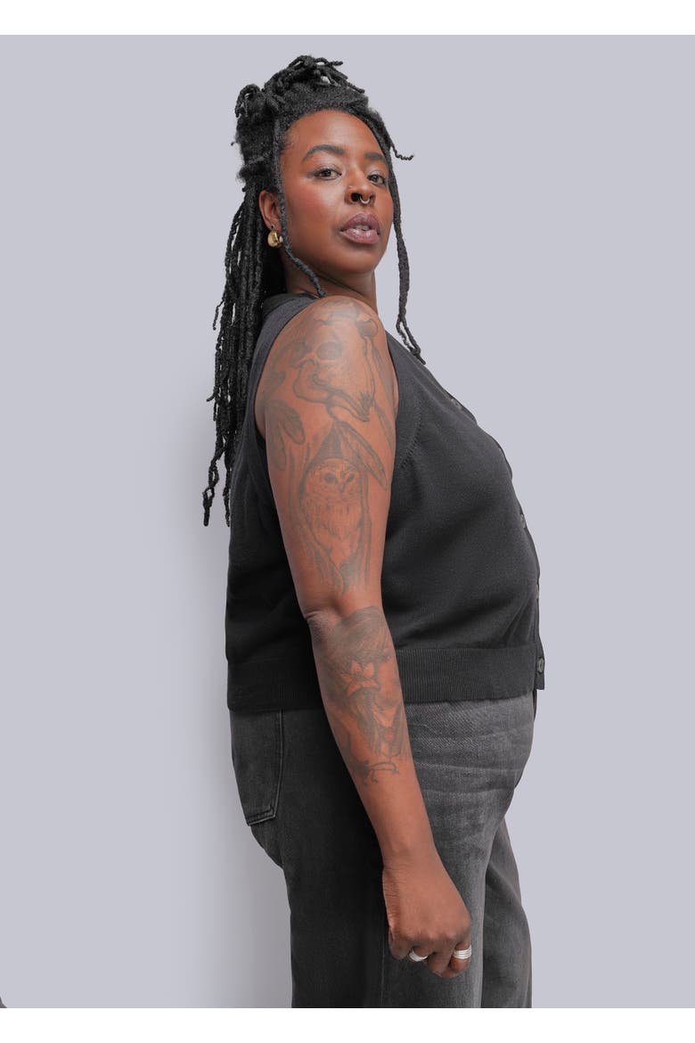 The Everyday Sweater Vest, Alternate, color, BLACK