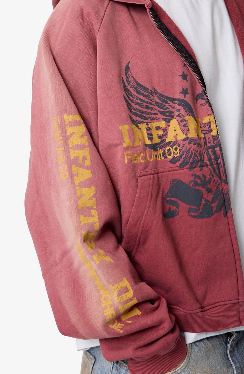 mnml Washed Infantry Cotton Zip-Up Hoodie, Alternate, color,