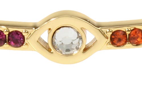 Kurt Geiger London Evil Eye Crystal Hinge Bangle In Multi