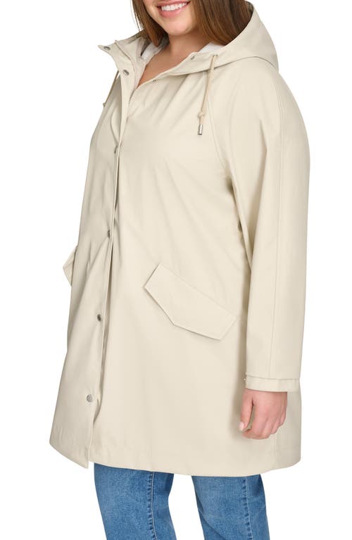 Levi's Water Resistant Hooded Raincoat In Oatmeal