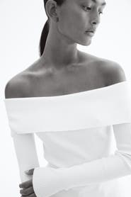 H&M Rib-knit Off-the-shoulder Top