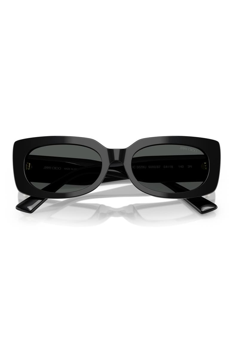 54mm Polarized Pillow Sunglasses, Alternate, color, BLACK