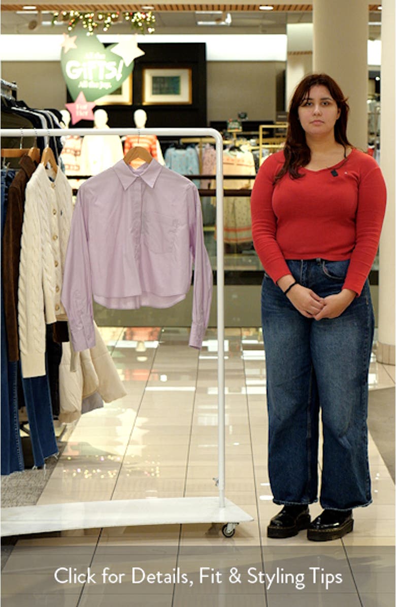 Marin Crop Cotton Button-Up Shirt, sales video thumbnail