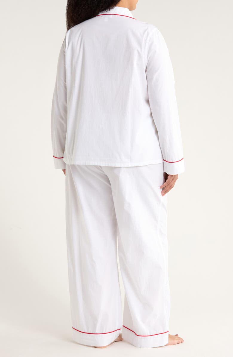Nordstrom Classic Cotton Pajamas, Alternate, color, White- Red Bow