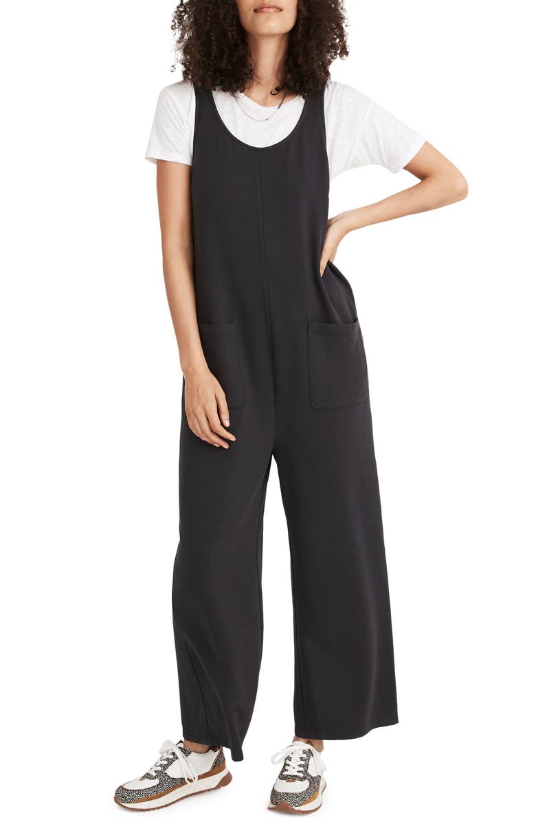 MWL Madewell MWL Superbrushed Pull-On Jumpsuit, Main, color, Black Coal