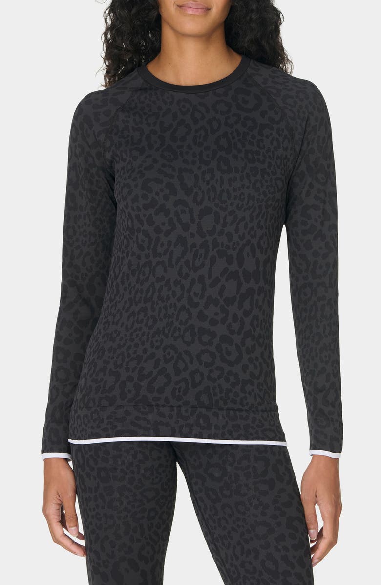 Sweaty Betty Animal Base Layer Top, Main, color, Grey Leo Jacquard