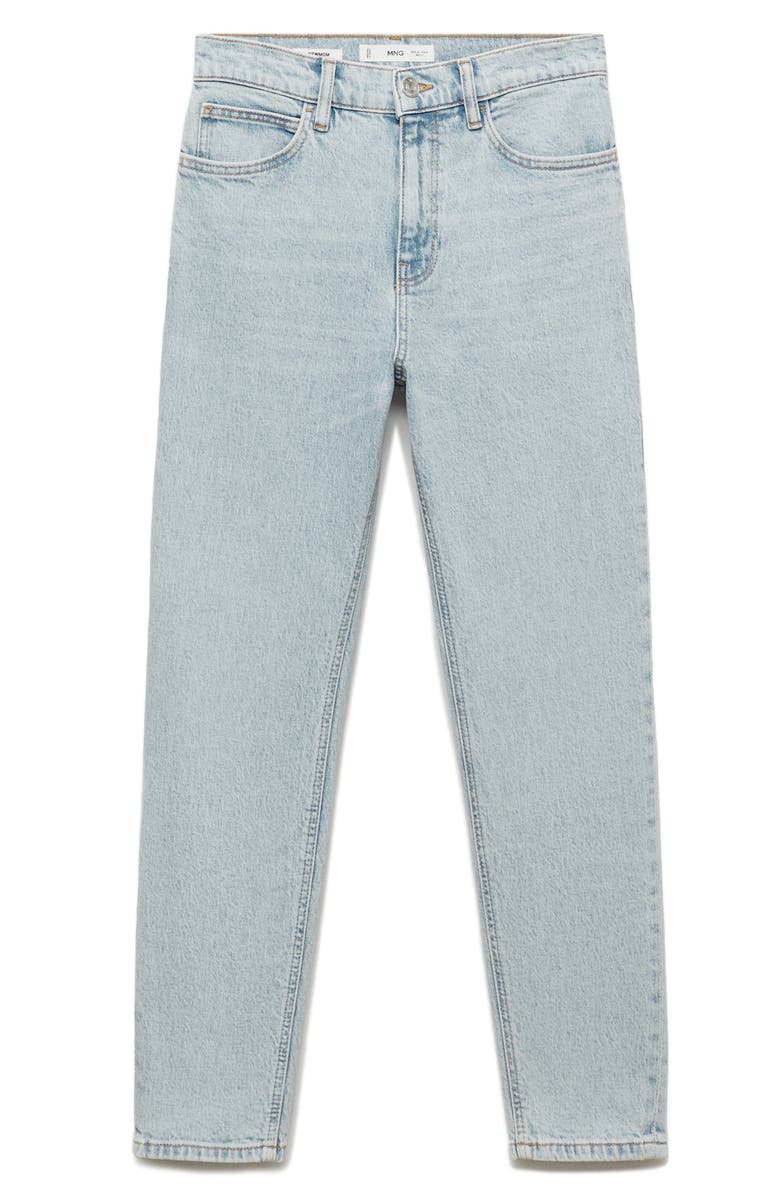 MANGO Comfort High Waist Mom Jeans, Alternate, color, Bleach Blue