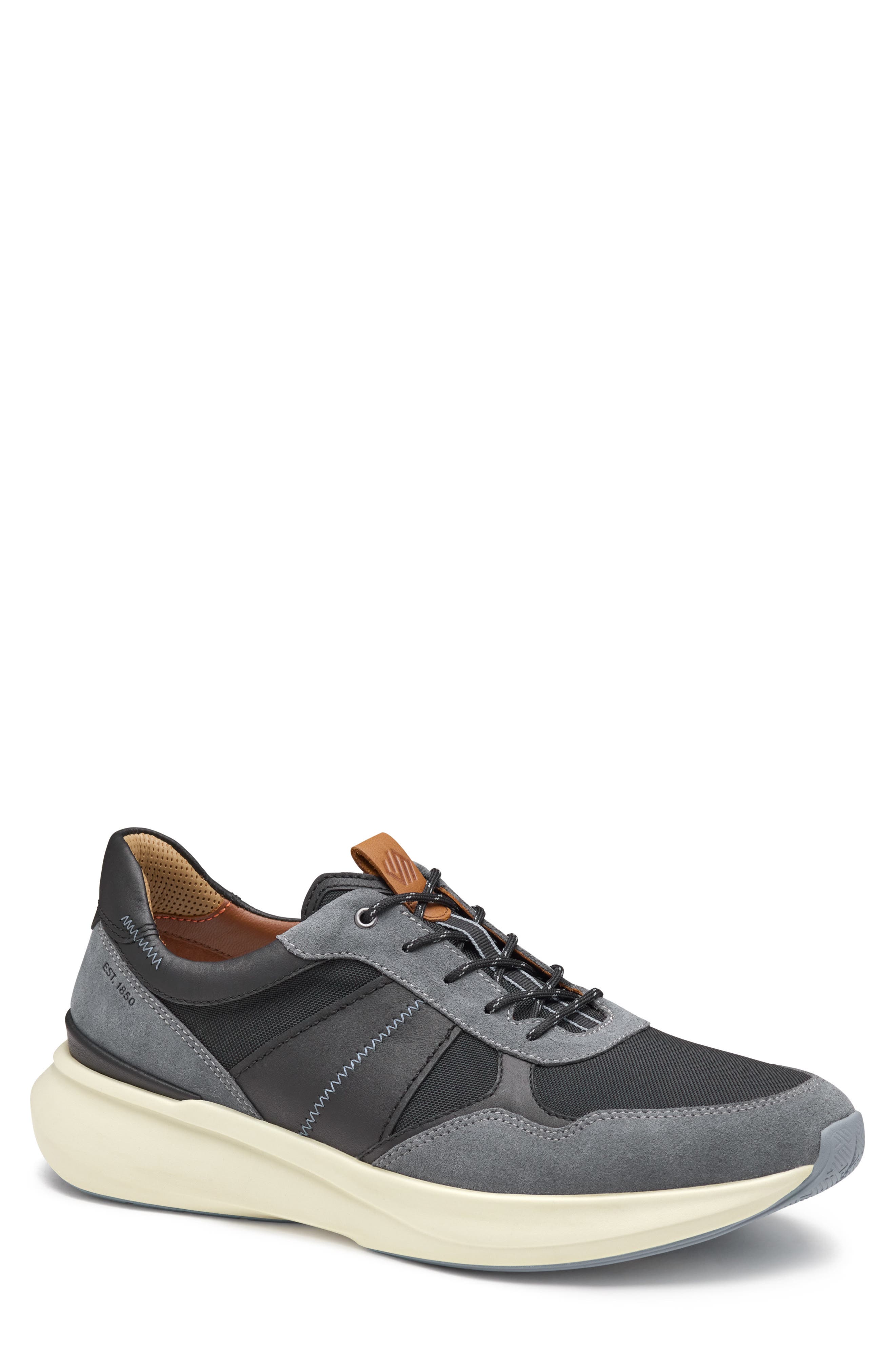 Johnston 
Murphy Declan Waterproof Sneaker, Main, color, Gray Waterproof Suede/ Bl Wp