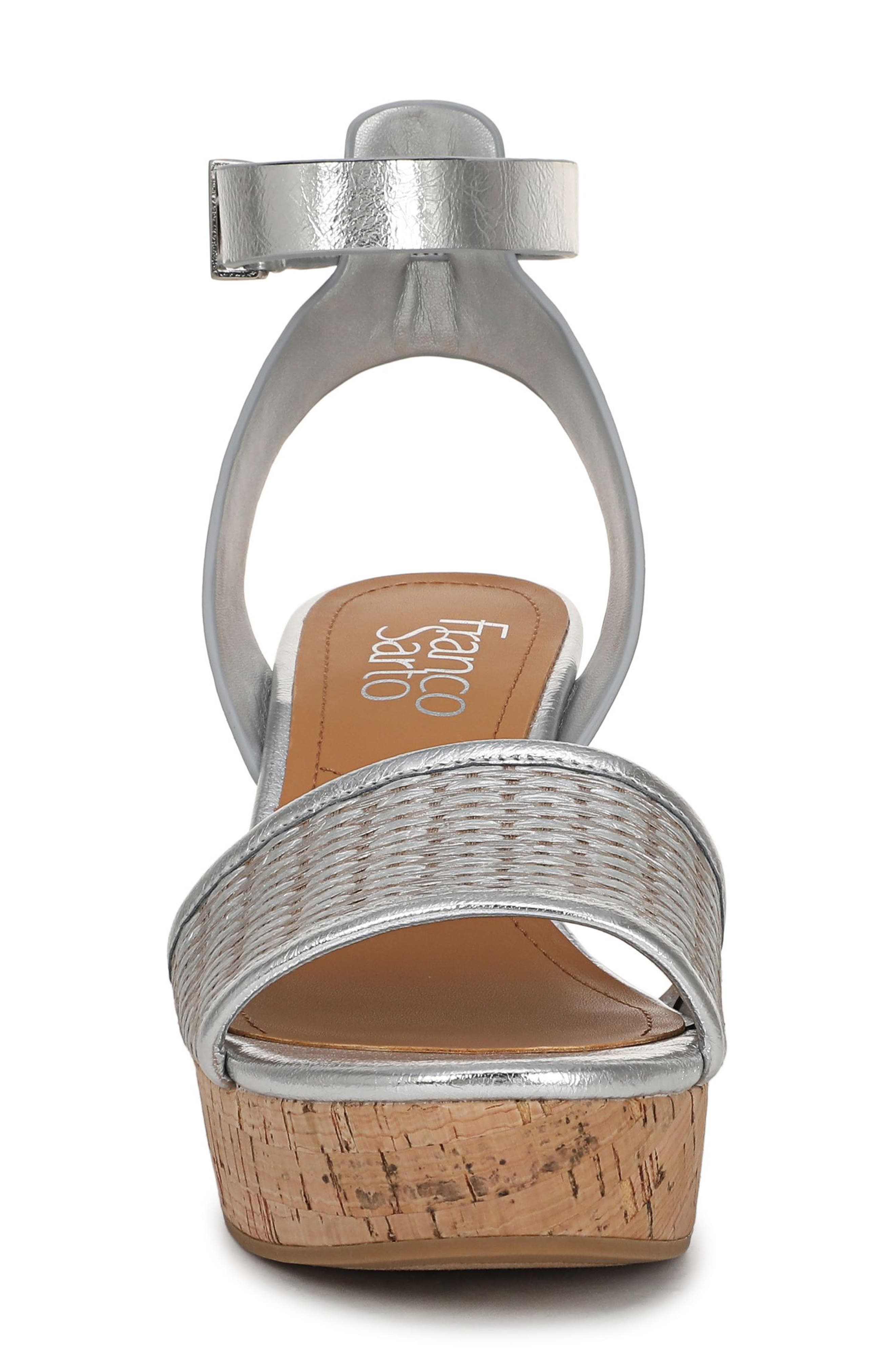 Franco Sarto Celeste Wedge Sandal, Alternate, color, Silver