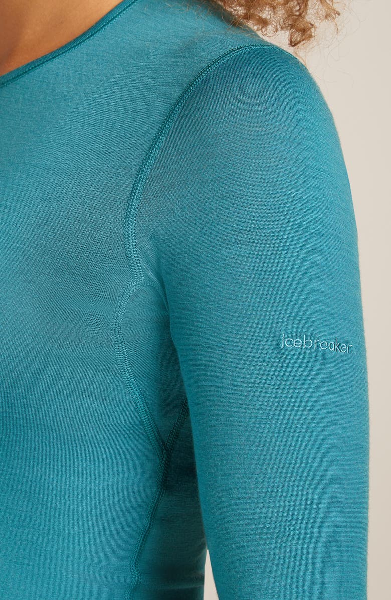Icebreaker Oasis Long Sleeve Merino Wool Base Layer Tee, Alternate, color, Topaz