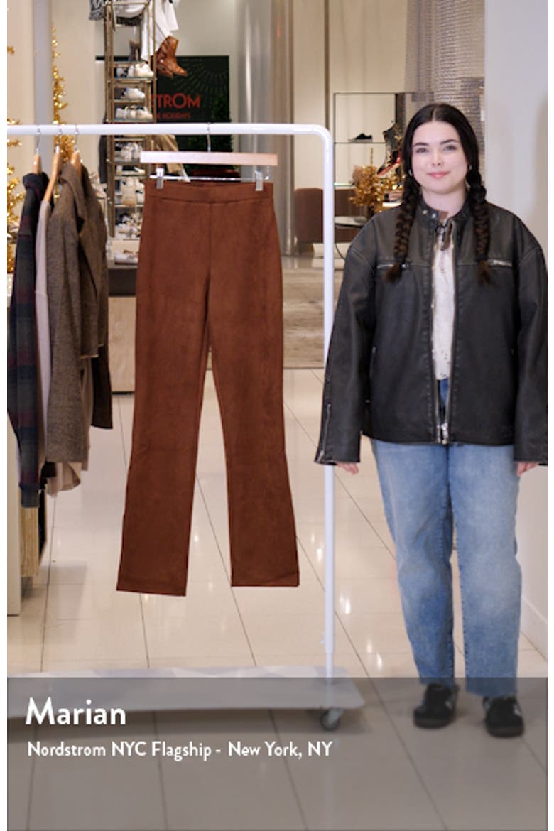 Abbey Slit Hem Faux Suede Pants video