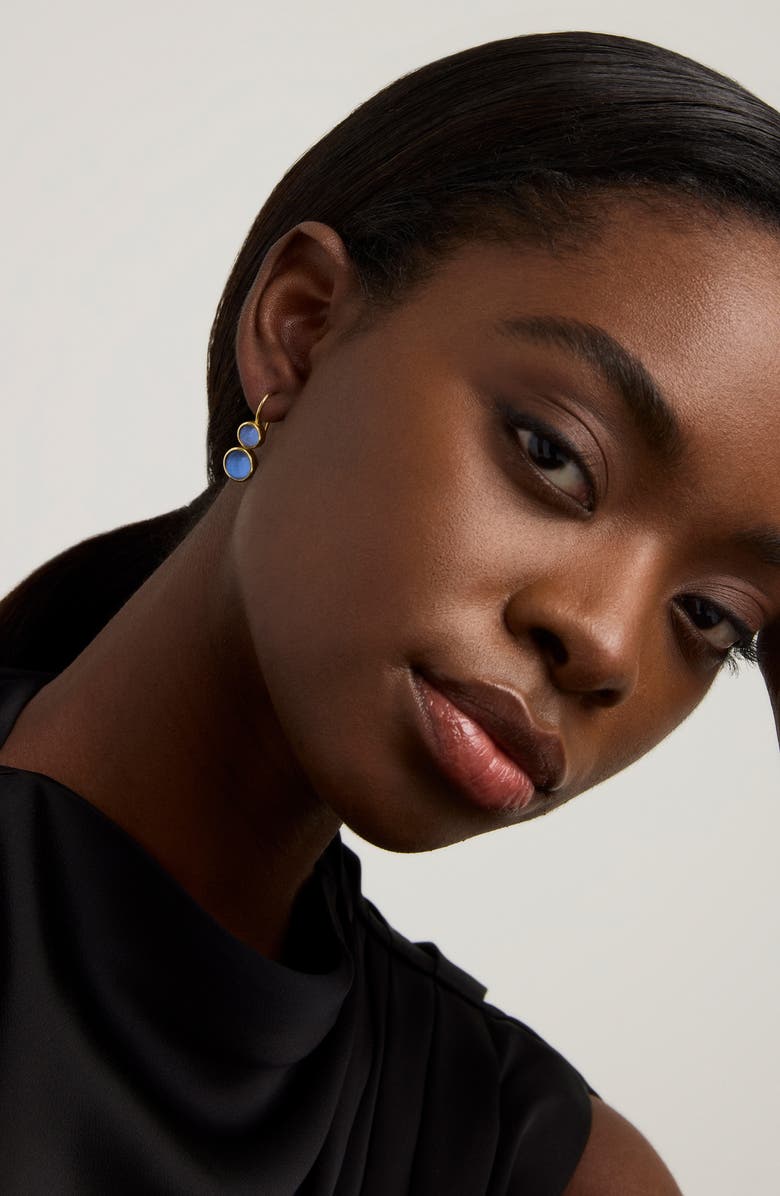 Dean Davidson Tulum Double Droplet Earrings, Alternate, color, Iridescent Midnight Blue