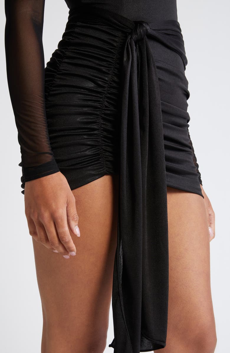 Mistress Rocks Ruched Side Draped Long Sleeve Minidress, Alternate, color, 