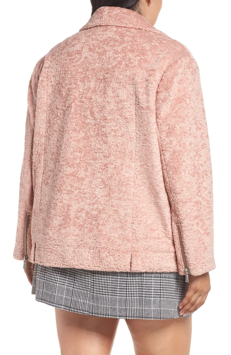 Avec Les Filles Faux Shearling Biker Jacket, Alternate, color,