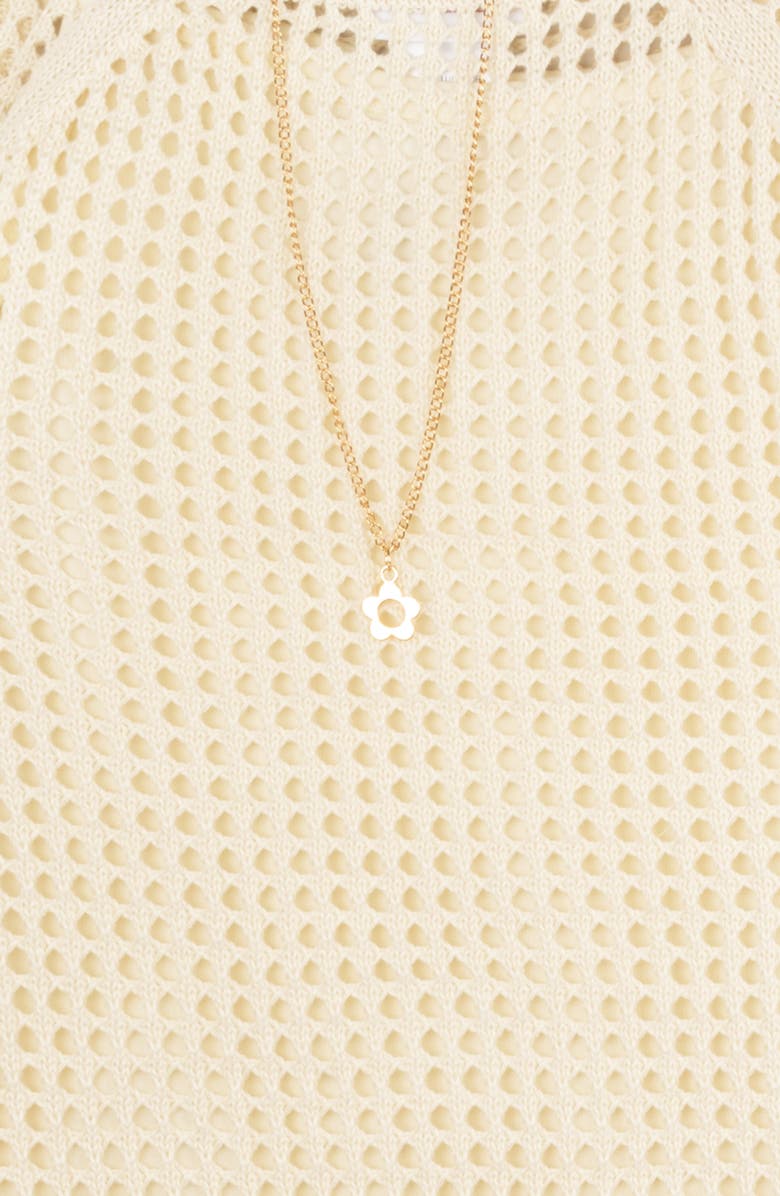 Rare Editions Kids' Open Knit Sweater, Cargo Skirt & Necklace Set, Alternate, color, 