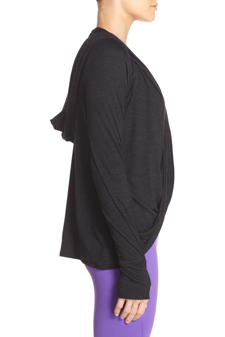 Wrap Hoodie, Alternate, color, BLACK HEATHER