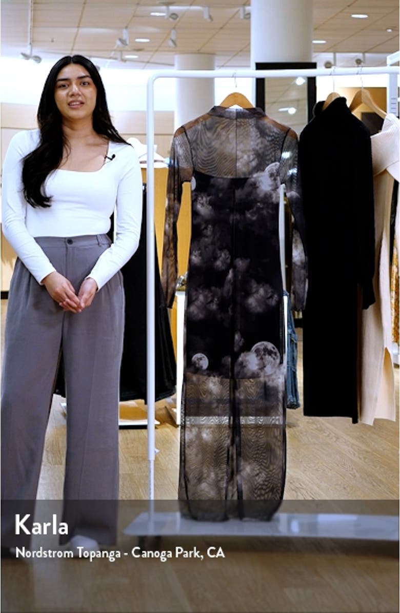 Luna Mock Neck Long Sleeve Mesh Dress, sales video thumbnail