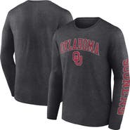 FANATICS Men's Fanatics Branded Heather Charcoal Oklahoma Sooners Distressed Arch Over Logo Long Sleeve T-Shirt