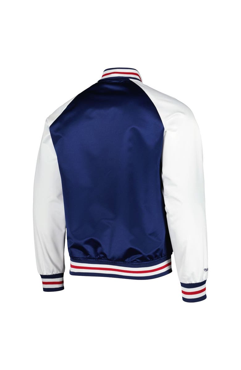 Mitchell & Ness Men's Mitchell & Ness Blue/White New York Rangers Primetime Raglan Satin Full-Snap Jacket, Alternate, color, 